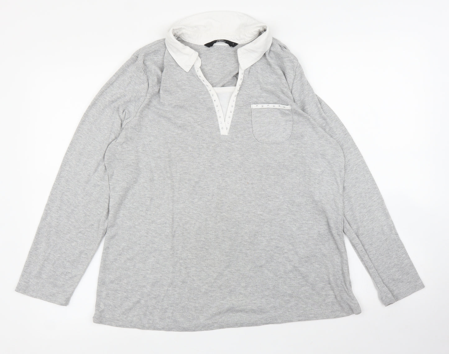 BM Casual Womens Grey   Basic Blouse Size L