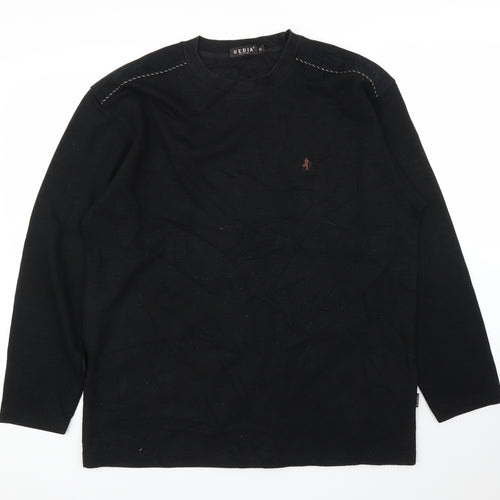 Uedia Mens Black   Pullover Jumper Size XL
