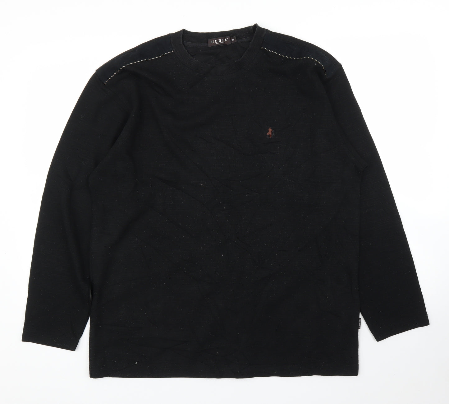 Uedia Mens Black   Pullover Jumper Size XL