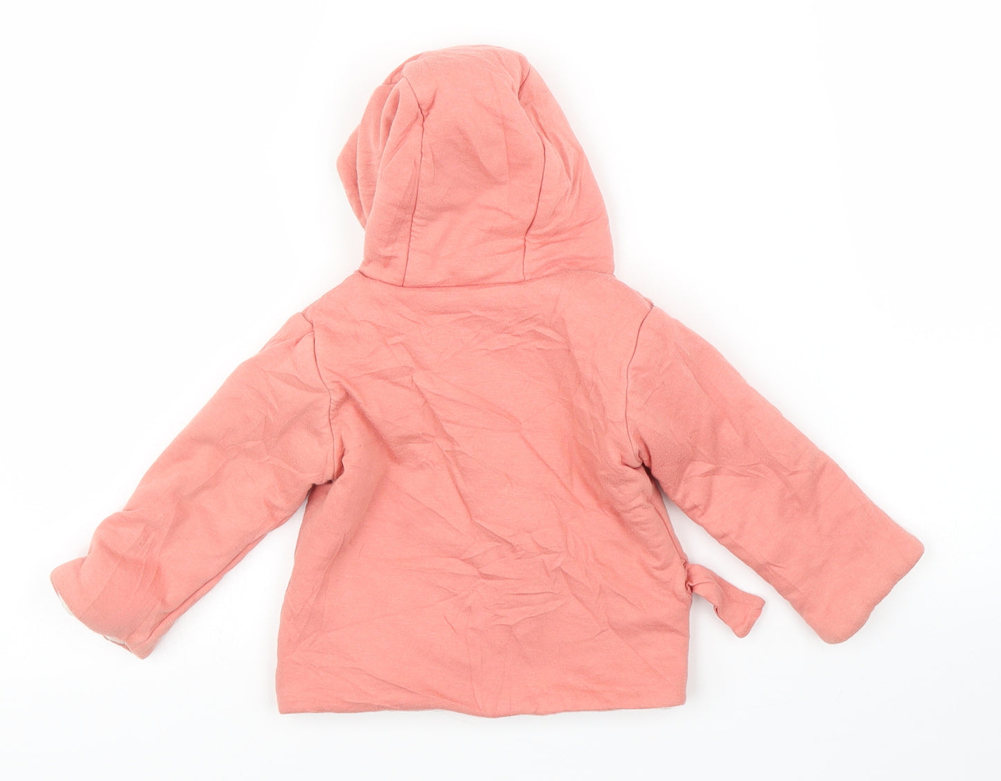 Preworn Girls Pink   Overcoat Coat Size 6-9 Months