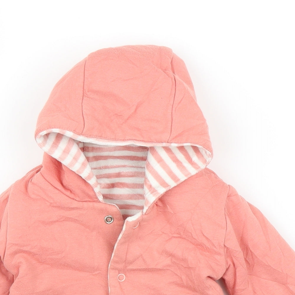 Preworn Girls Pink   Overcoat Coat Size 6-9 Months