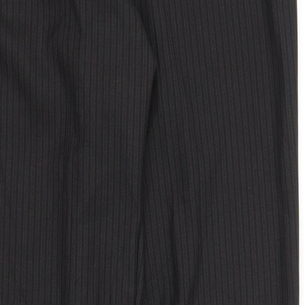 Preworn Mens Black Striped  Trousers  Size 36 in L33 in
