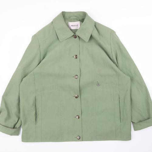 Arielle Womens Green   Rain Coat Coat Size 18