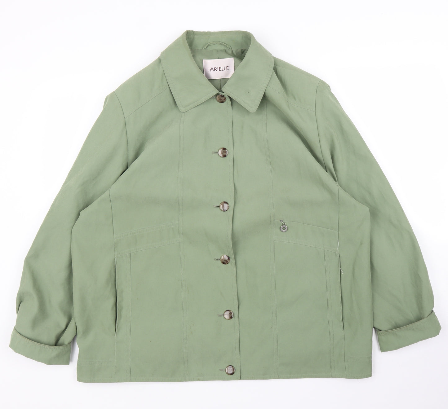 Arielle Womens Green   Rain Coat Coat Size 18