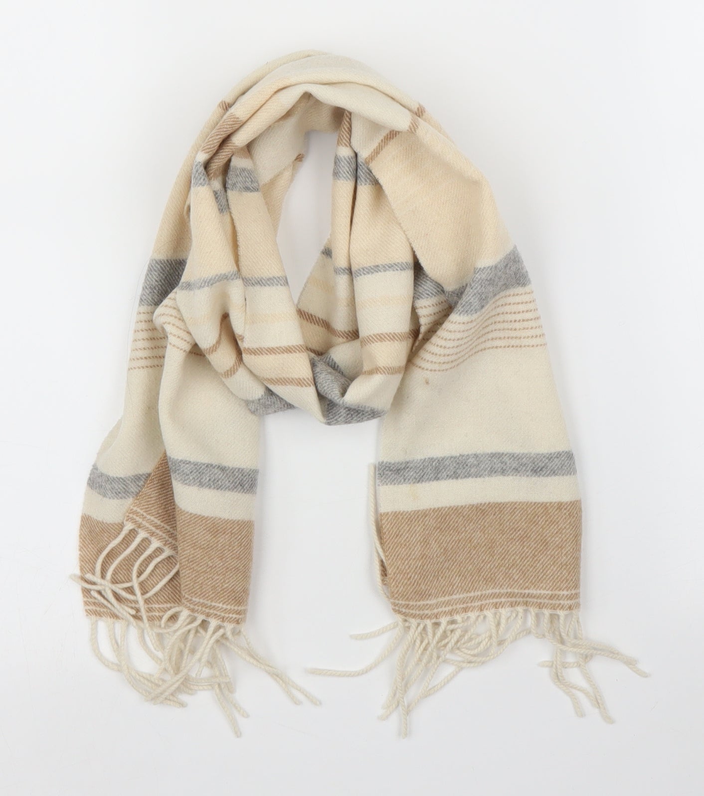 James Pringle Unisex Beige Striped   Scarf
