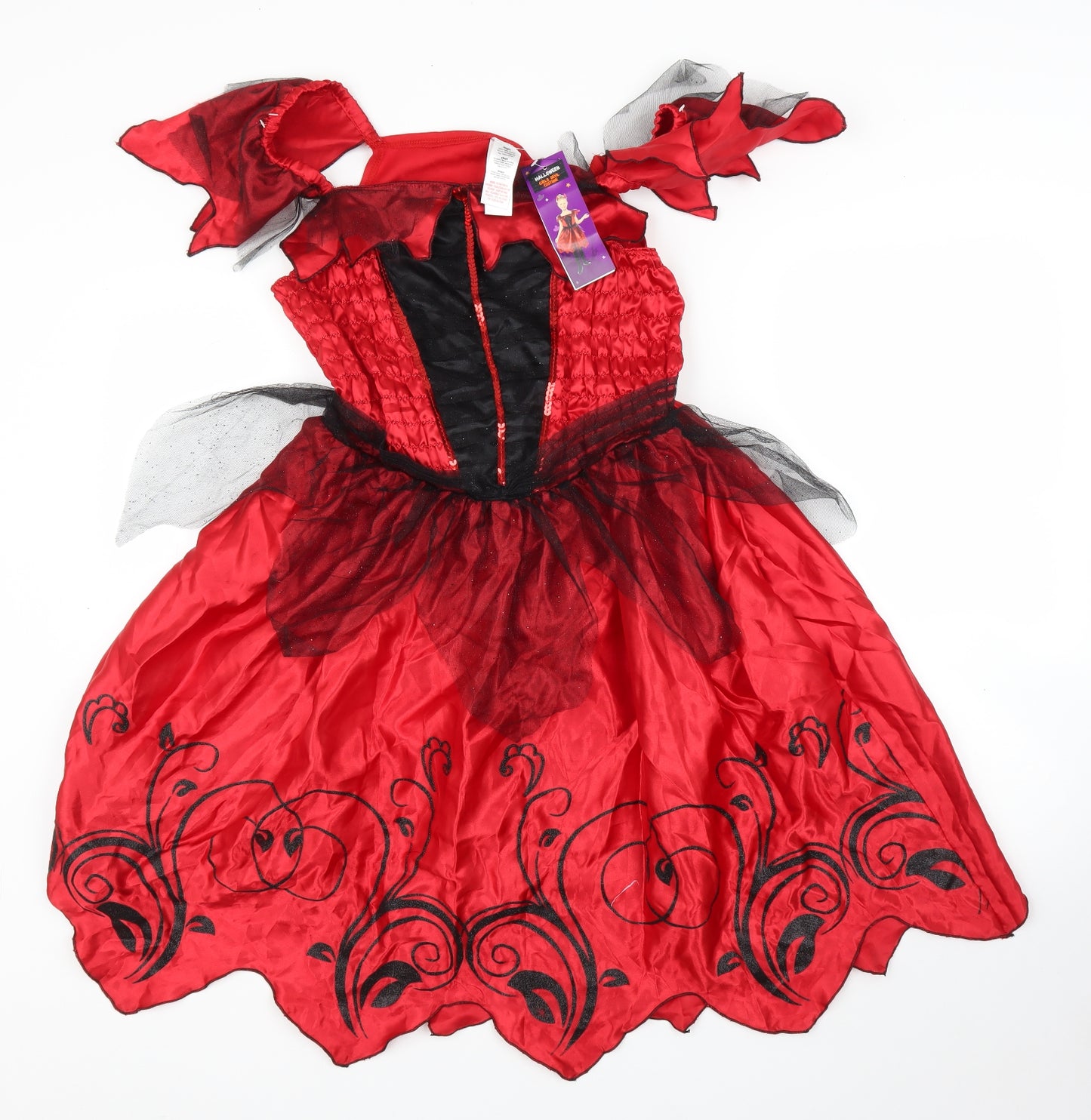 F&F Girls Red Floral  A-Line  Size 13 Years