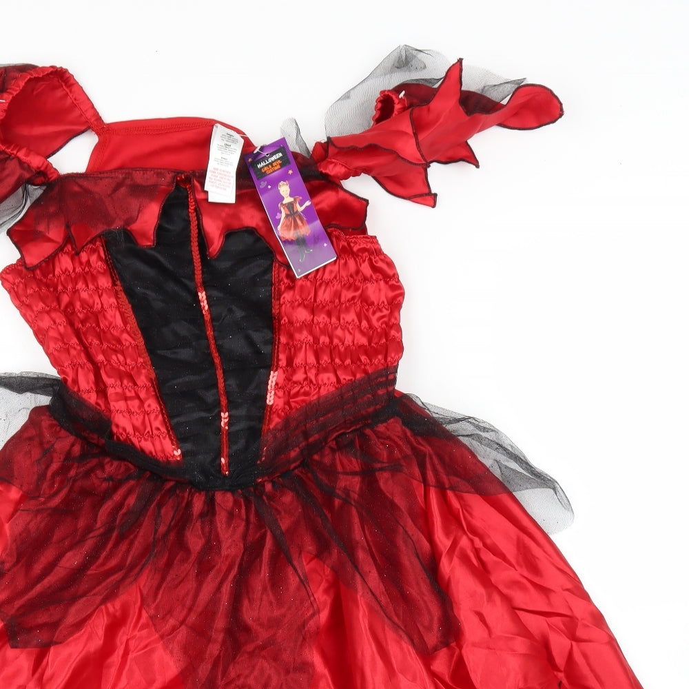 F&F Girls Red Floral  A-Line  Size 13 Years