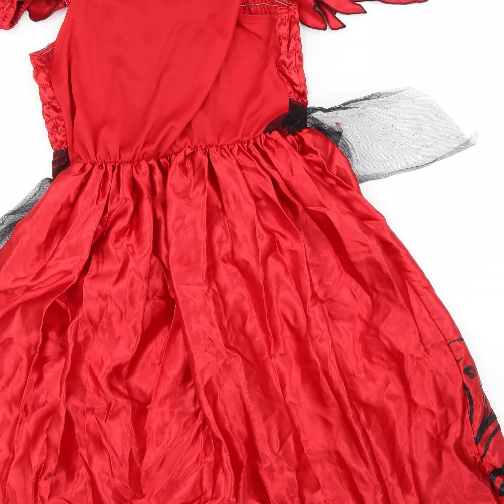 F&F Girls Red Floral  A-Line  Size 13 Years