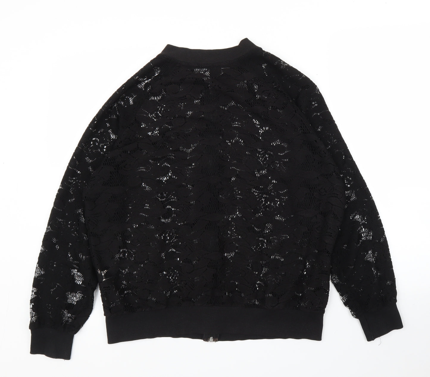 Primark Womens Black Floral  Bomber Jacket Jacket Size 12