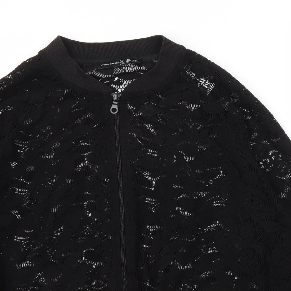 Primark Womens Black Floral  Bomber Jacket Jacket Size 12