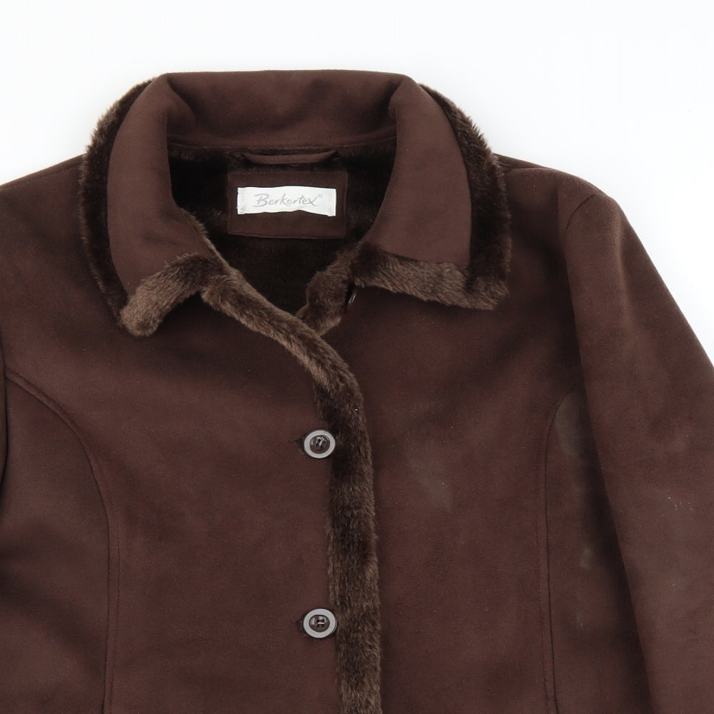 Berkertex Womens Brown   Overcoat Coatigan Size 14