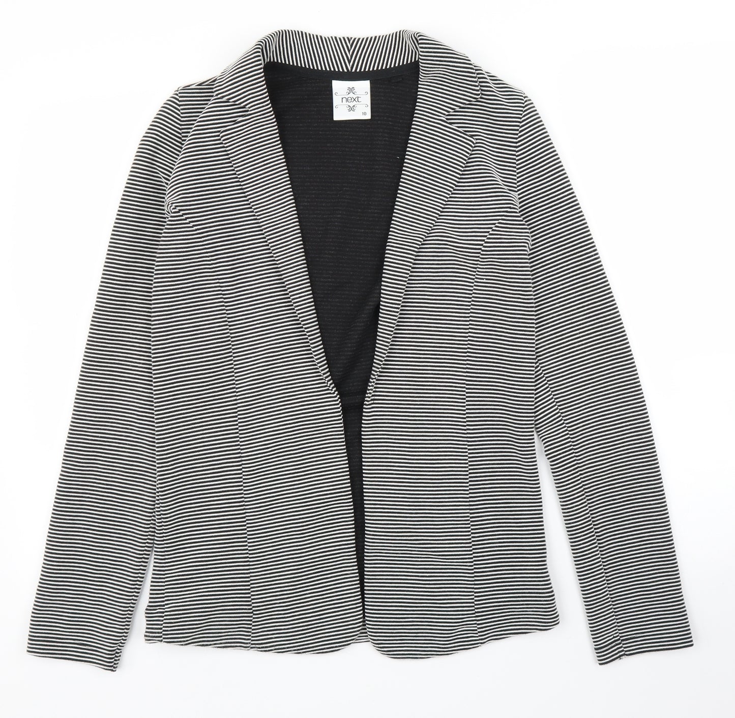NEXT Womens Black Striped  Jacket Blazer Size 10