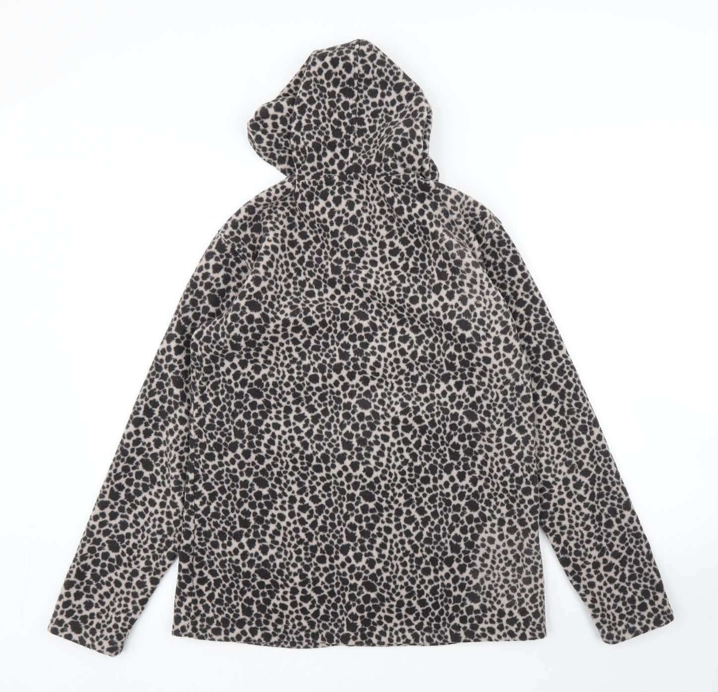 Cotton Traders Womens Beige Animal Print  Full Zip Hoodie Size 12  - Leopard print
