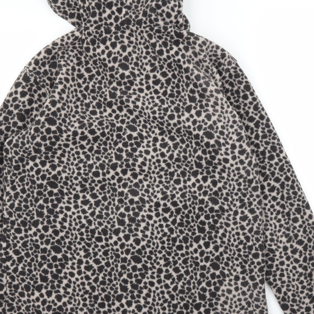 Cotton Traders Womens Beige Animal Print  Full Zip Hoodie Size 12  - Leopard print