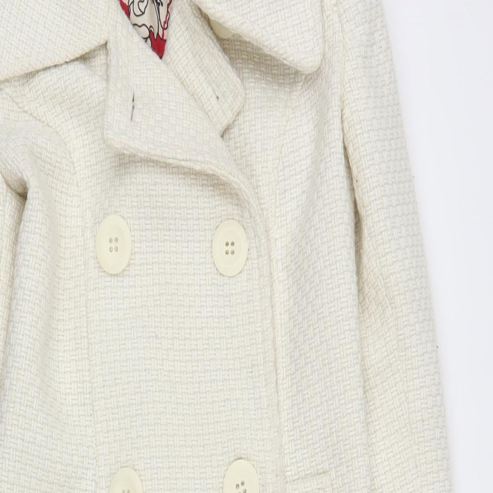 Villa Womens White   Pea Coat Coat Size XS