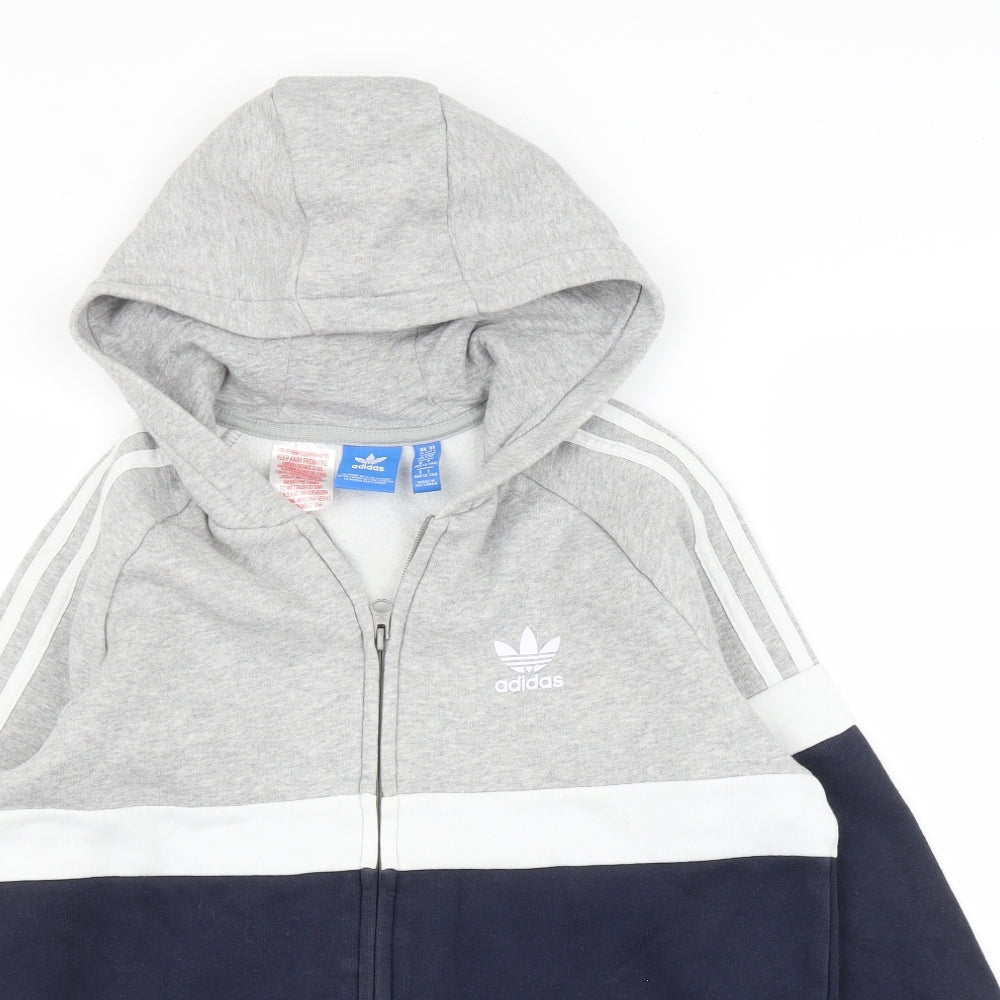 adidas Boys Grey   Full Zip Hoodie Size 13-14 Years