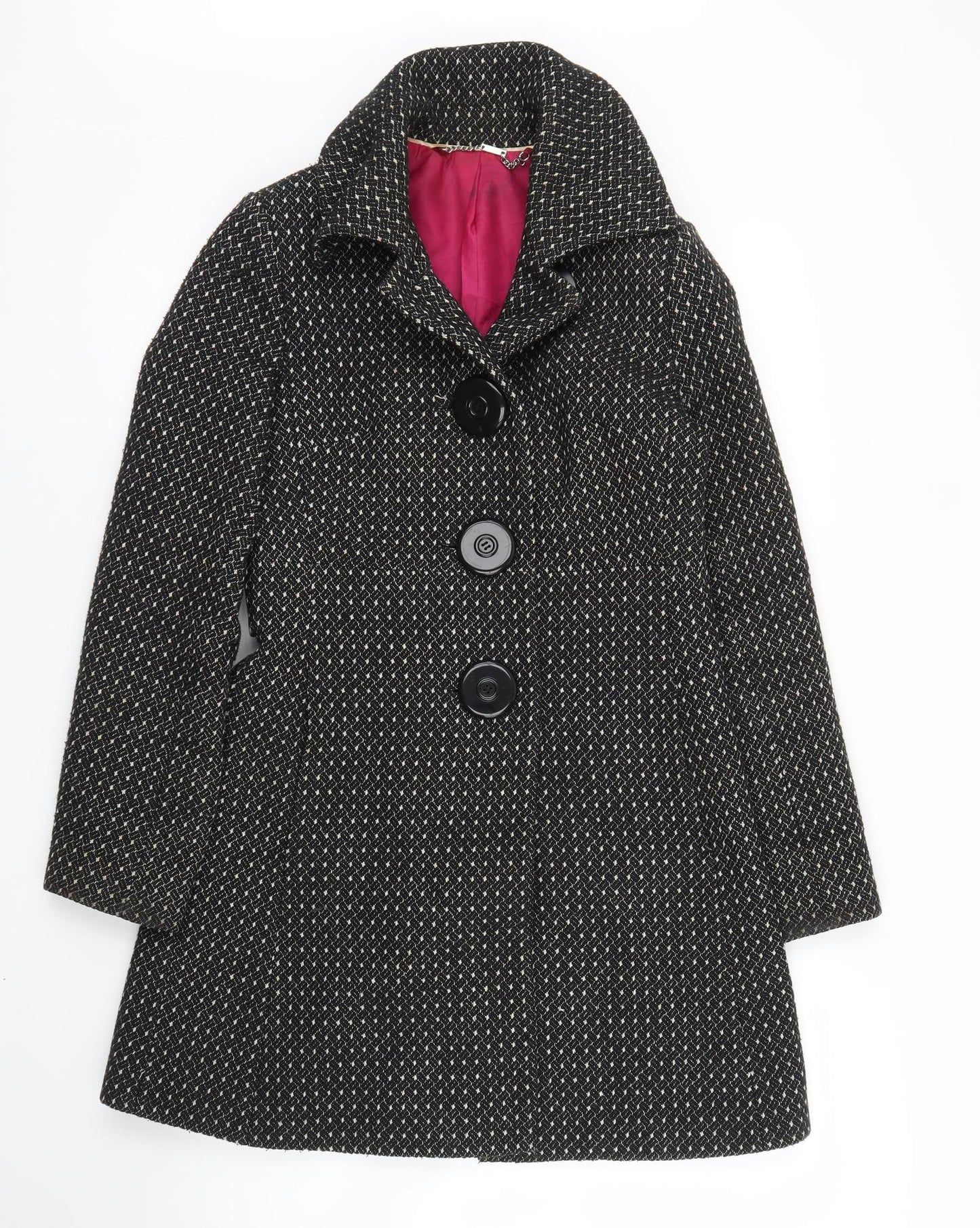 NEXT Womens Black   Overcoat Coat Size 8