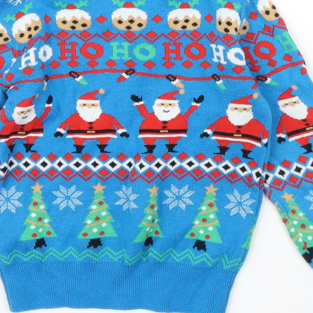 NEXT Boys Blue Fair Isle  Pullover Jumper Size 3 Years  - Christmas