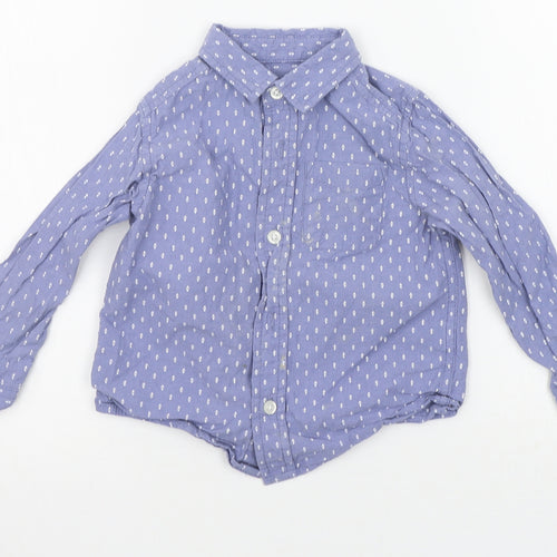 The Children's Place Boys Blue Geometric  Basic Button-Up Size 2 Years