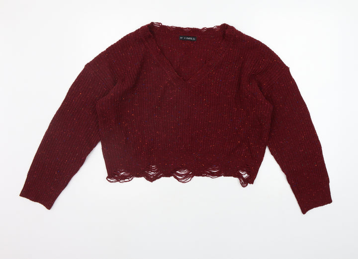 Zaful Womens Red Pullover Jumper Size 8