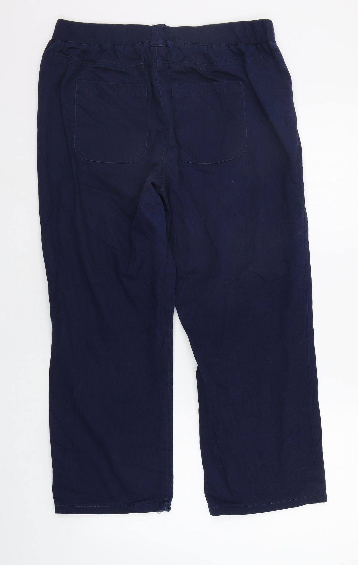Cotton Traders Womens Blue   Trousers  Size 14 L25 in - Elasticated Waist