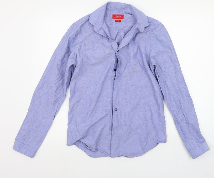 ZARA Mens Blue Button-Up Size S