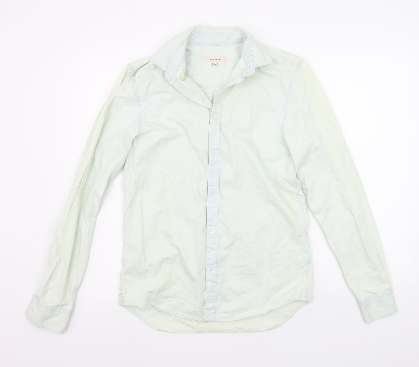River Island Mens Green    Button-Up Size XS