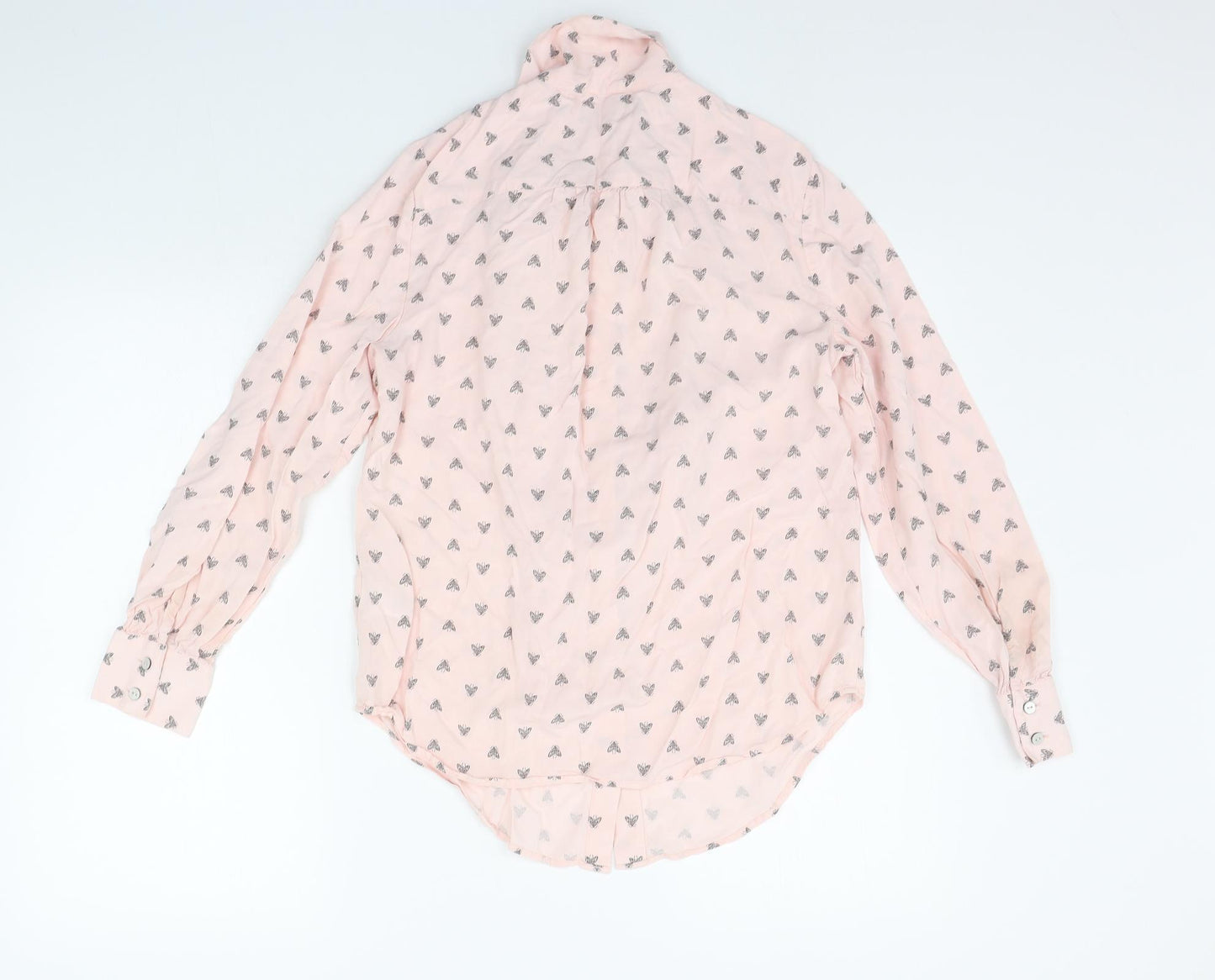 Marks and Spencer Womens Pink Geometric  Basic Button-Up Size 10