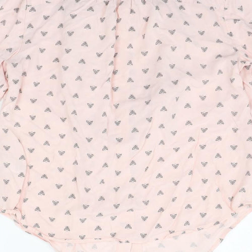 Marks and Spencer Womens Pink Geometric  Basic Button-Up Size 10