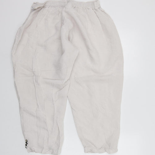 EXTRA CLUB Womens Grey   Cropped Trousers Size XL L21 in - Elasticated Waist