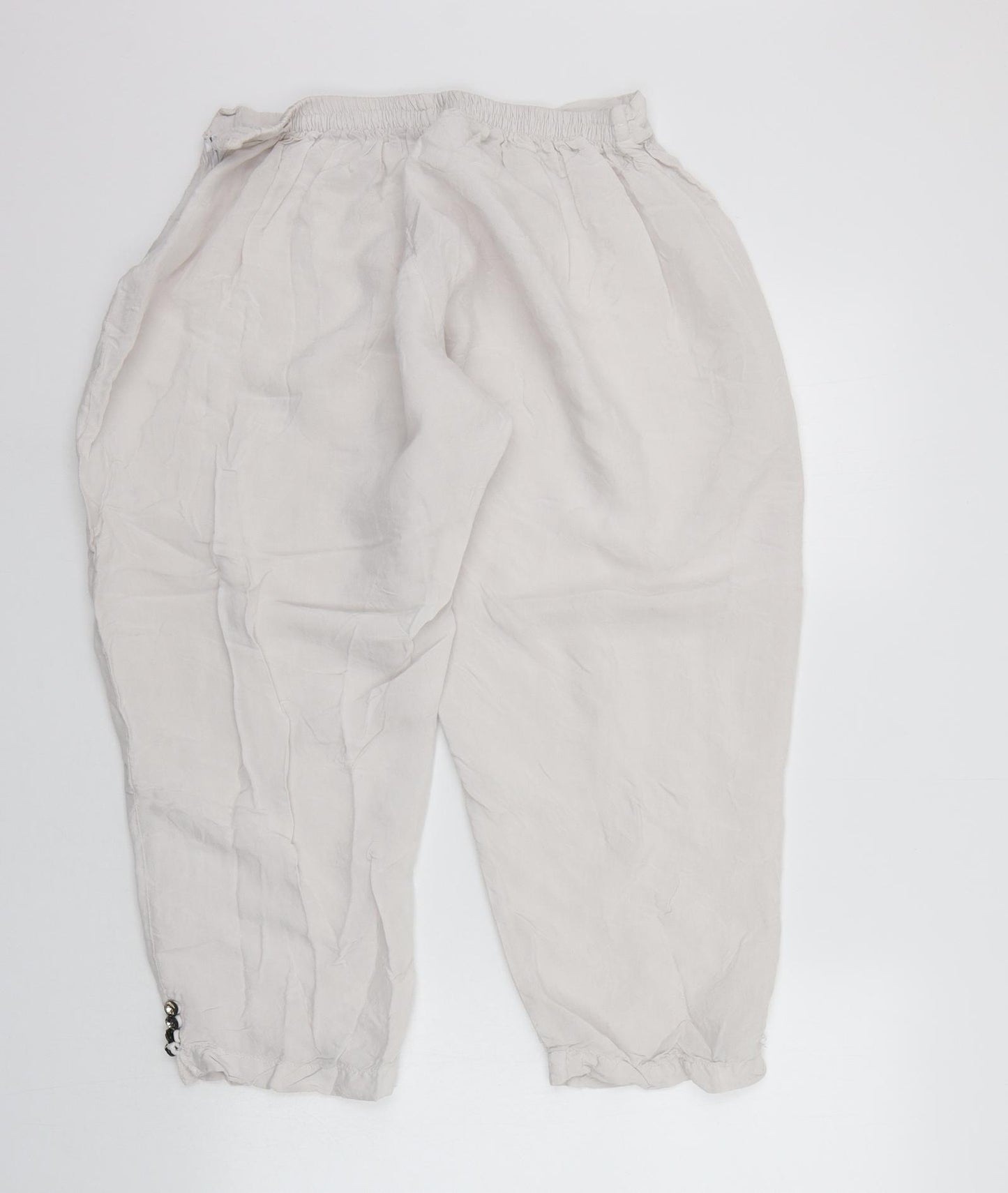 EXTRA CLUB Womens Grey   Cropped Trousers Size XL L21 in - Elasticated Waist