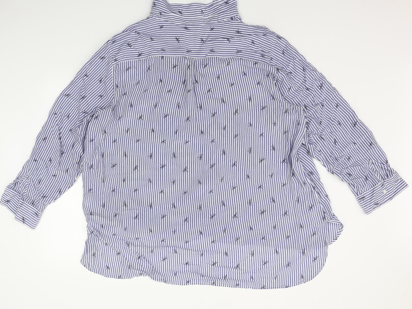 NEXT Womens Blue Striped  Basic Button-Up Size 26