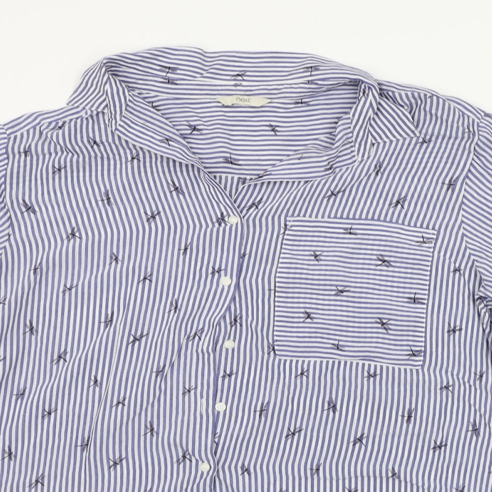 NEXT Womens Blue Striped  Basic Button-Up Size 26