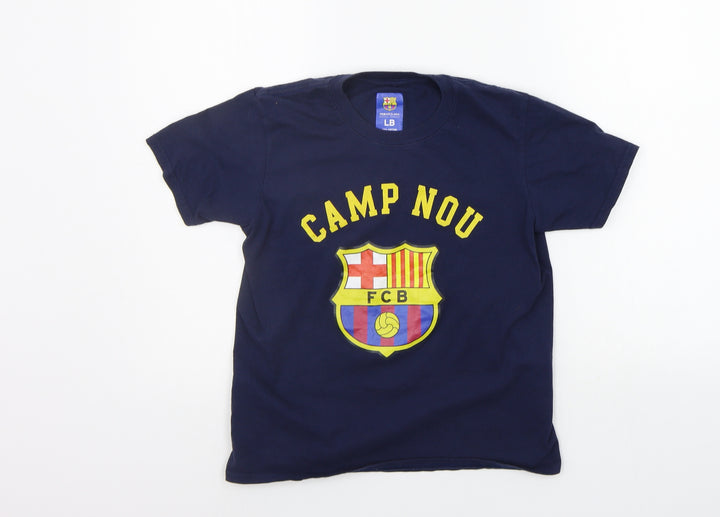 FC Barcelona Boys Blue Basic T-Shirt Size L