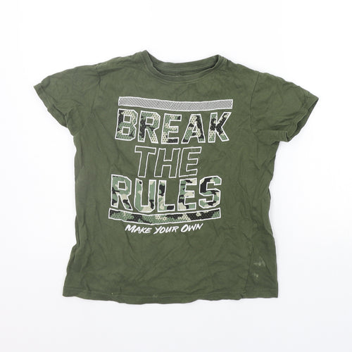 Primark Boys Green   Basic T-Shirt Size 8-9 Years