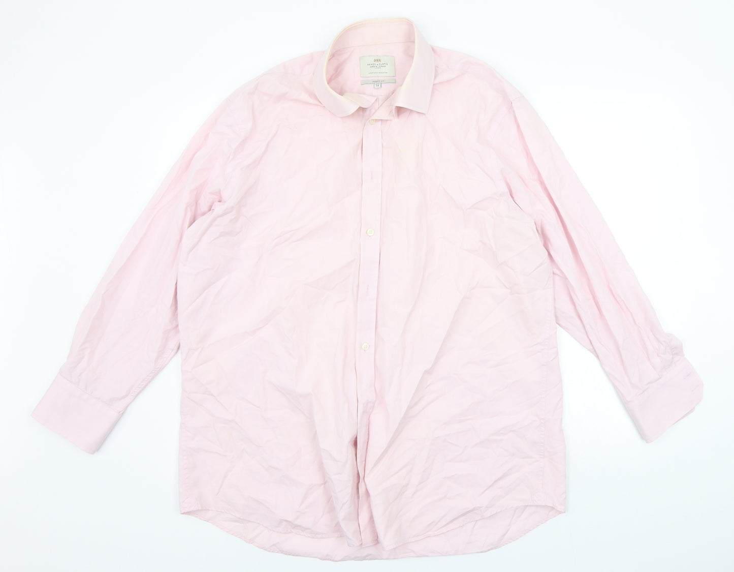Hawes & Curtis Mens Pink    Button-Up Size 17.5