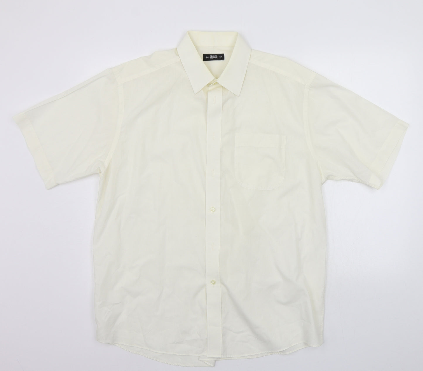 Marks and Spencer Mens White    Button-Up Size 16.5