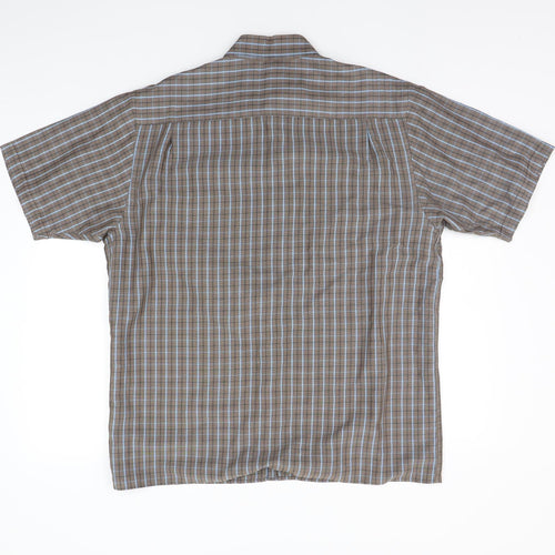 Wosley Mens Brown Polka Dot   Button-Up Size L