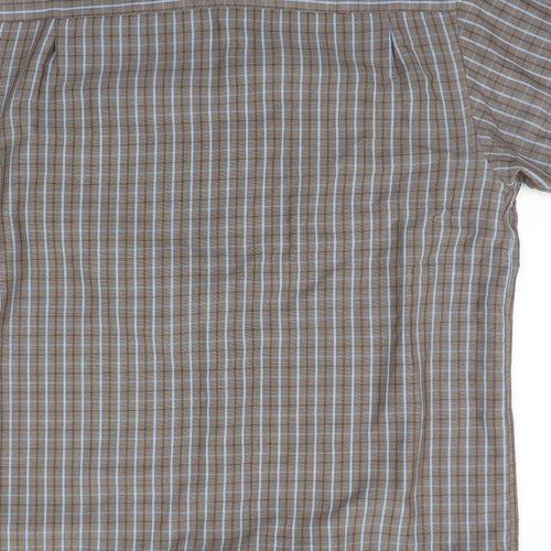 Wosley Mens Brown Polka Dot   Button-Up Size L