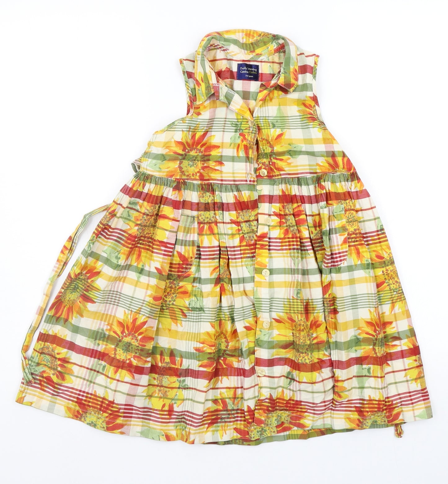 Early learning  Girls Orange Floral  A-Line  Size 3-4 Years