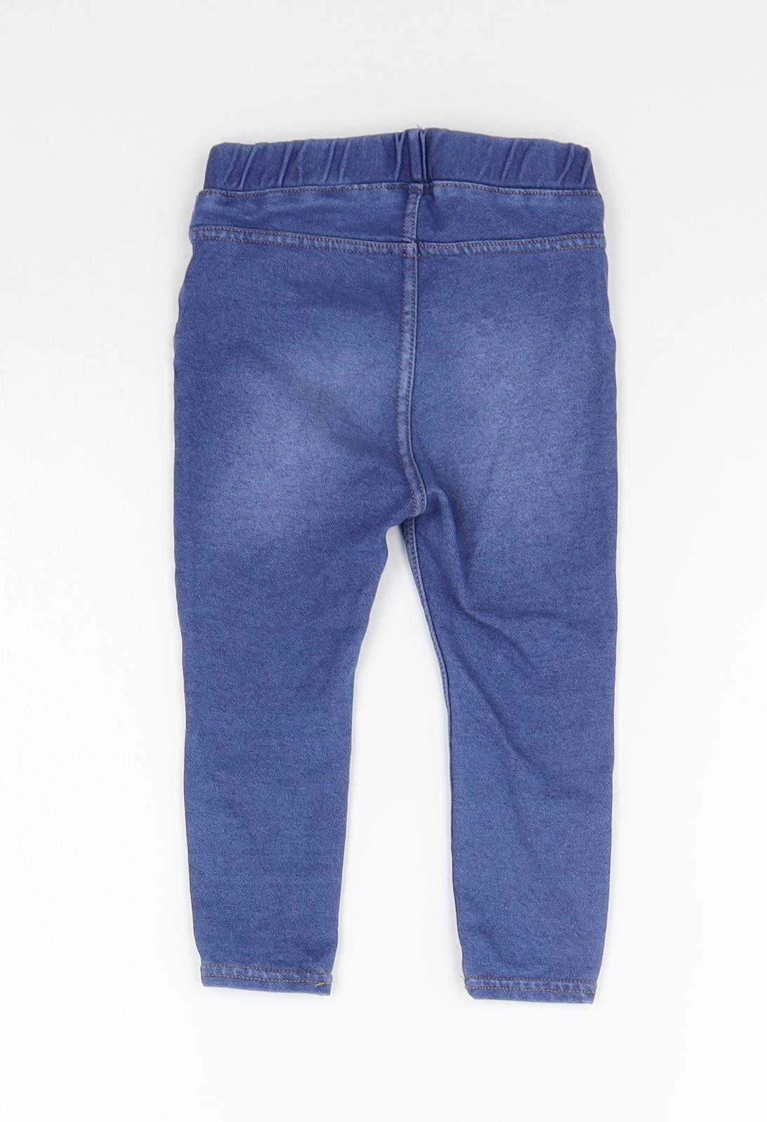 H&M Girls Blue Ikat  Sweatpants Jeans Size 18-24 Months
