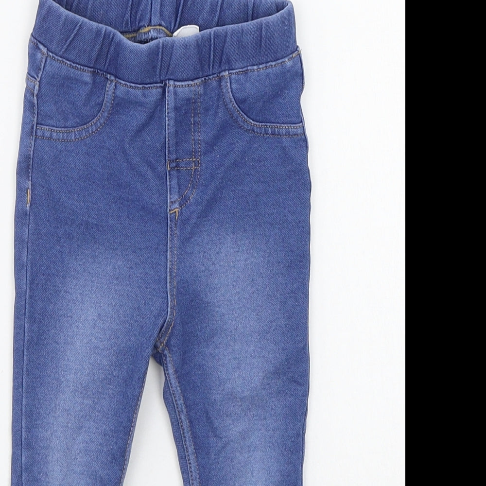 H&M Girls Blue Ikat  Sweatpants Jeans Size 18-24 Months