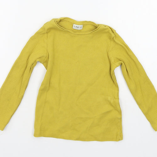 F&F Girls Yellow   Basic T-Shirt Size 4-5 Years