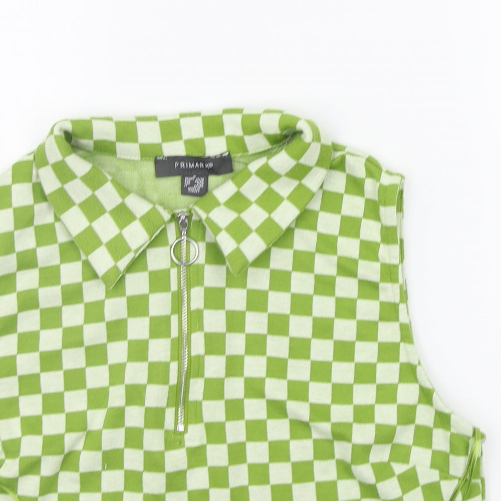 Primark Womens Green Geometric  Basic Tank Size M