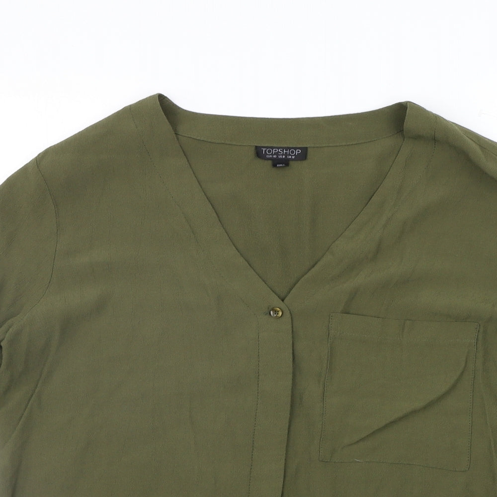 Topshop Womens Green   Basic Blouse Size 12
