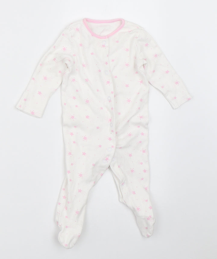 Matalan Girls White   Babygrow One-Piece Size 3-6 Months