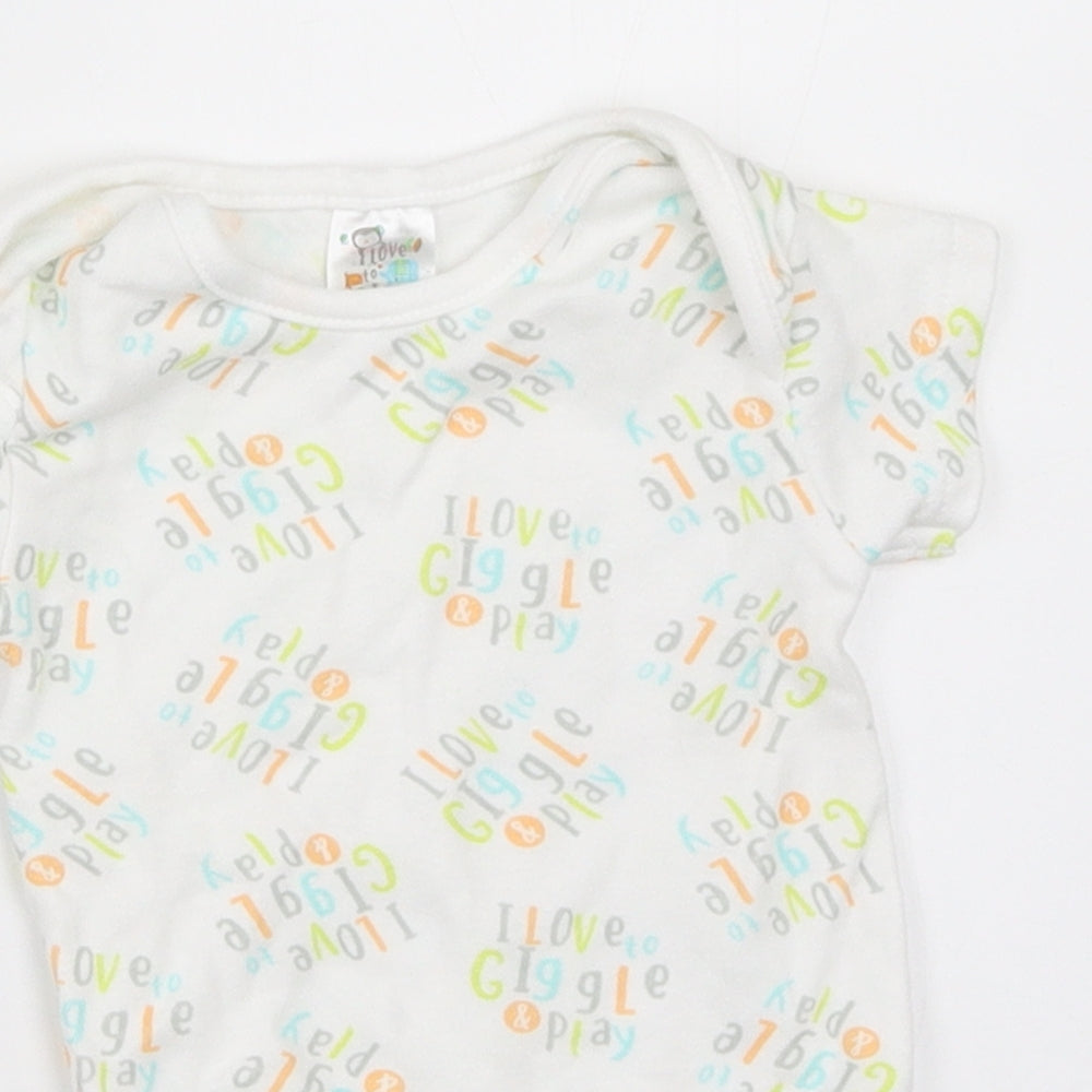 B&M Baby White   Babygrow One-Piece Size 3-6 Months