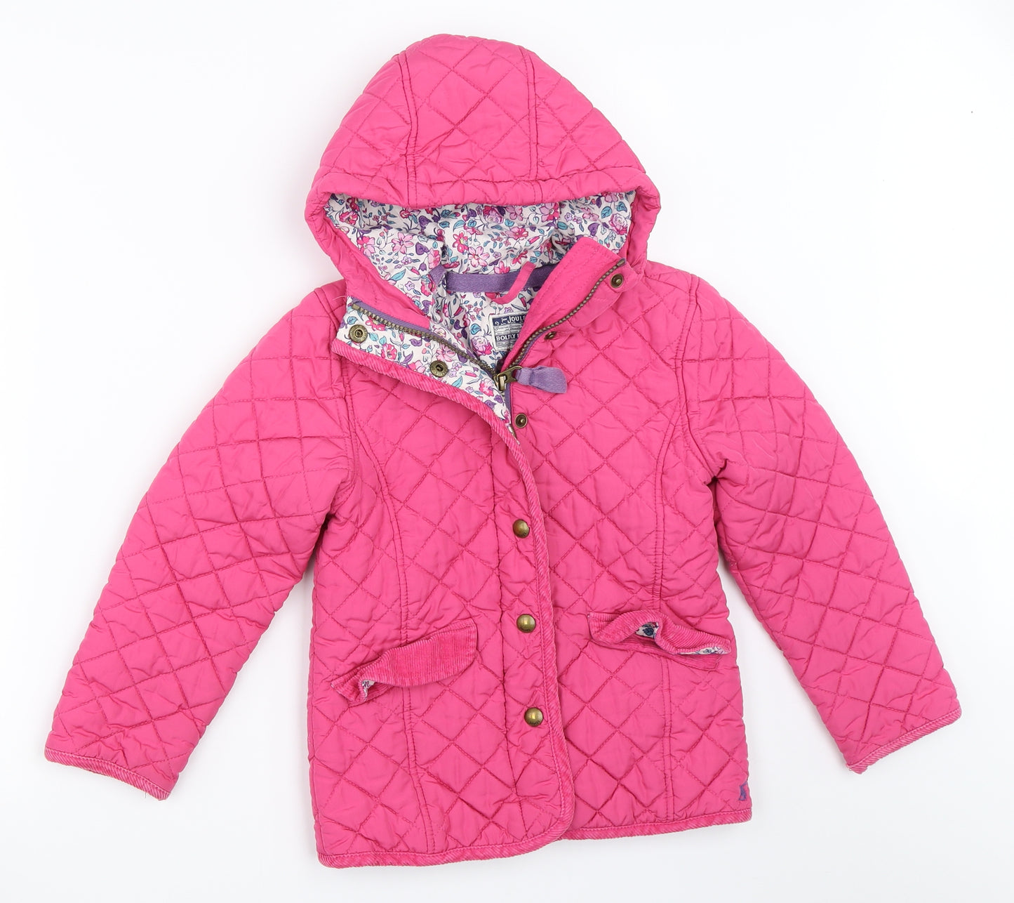 Joules Girls Pink   Quilted Coat Size 7 Years