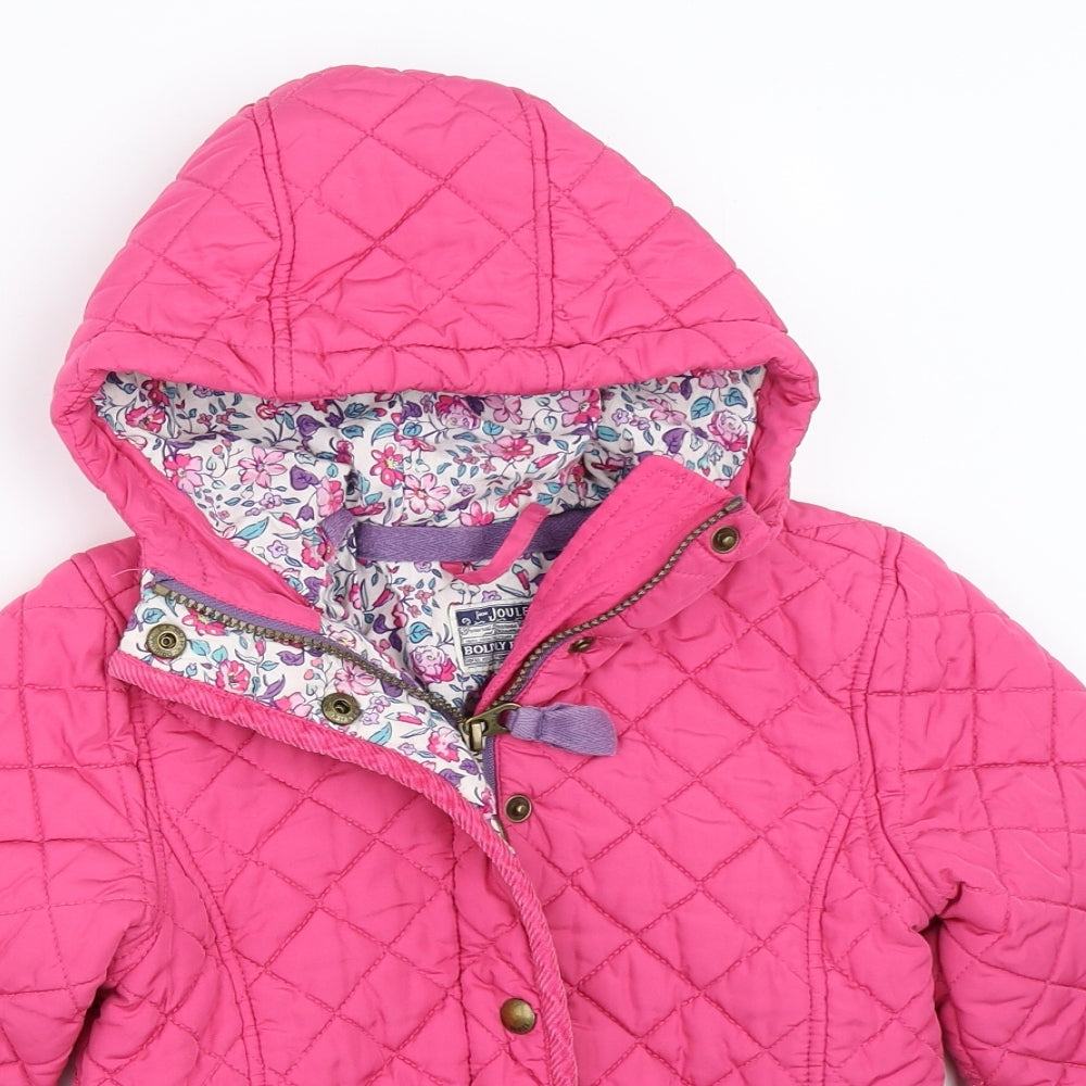 Joules Girls Pink   Quilted Coat Size 7 Years
