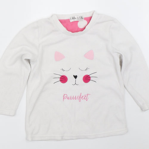 Eddie & Ella Girls White Spotted  Top Pyjama Top Size 7-8 Years